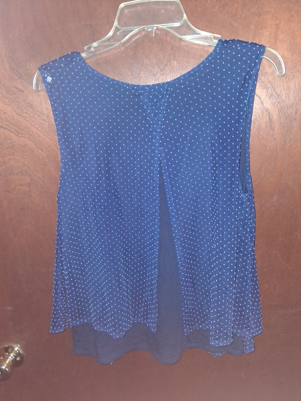 Green Envelope Navy Polka Dot Sleeveless Layered Camisole